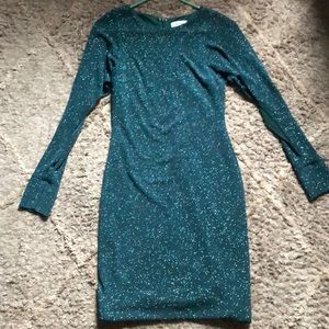 Sparkly emerald green Calvin Klein dress